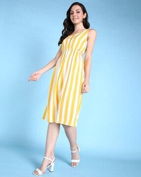 striped a-line dress