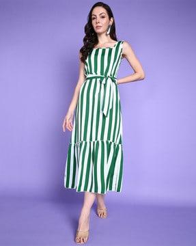 striped a-line dress