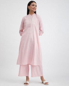 striped a-line kurta set