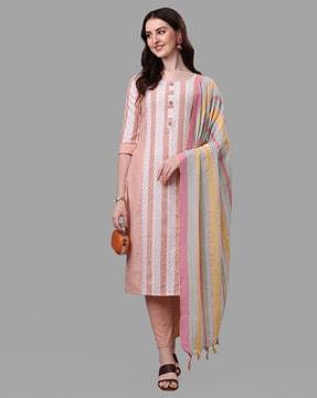 striped a-line kurta set