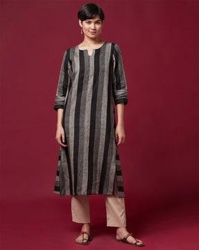 striped a-line kurta