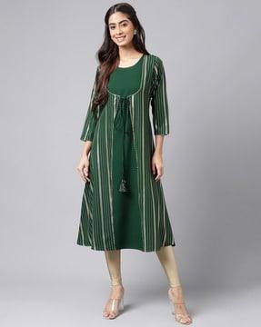 striped a-line kurta