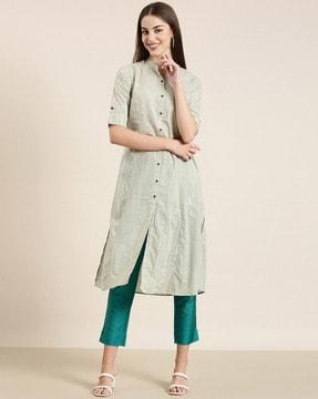 striped a-line kurta