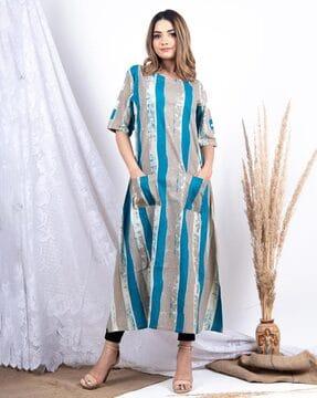 striped a-line kurta