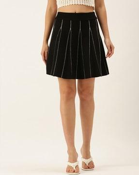 striped a-line skirt