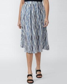 striped a-line skirts