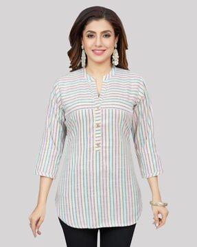 striped a-line tunic