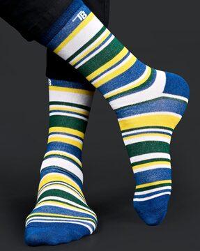 striped above calf socks