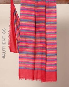 striped amritsar woven pure wool shawl