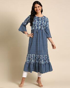 striped anarkali kurta