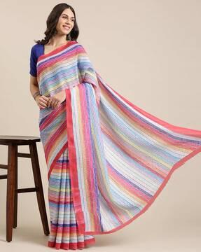 striped art silk saree