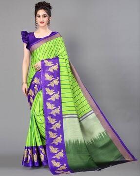 striped art silk saree