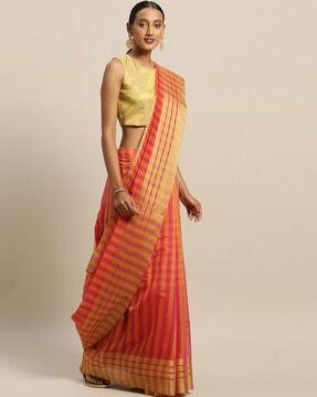 striped art silk saree