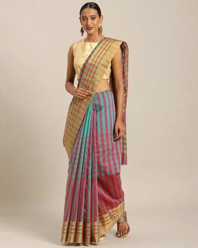 striped art silk saree