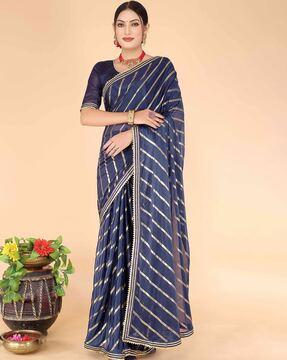 striped art silk saree