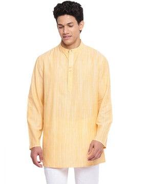 striped band-collar shirt kurta