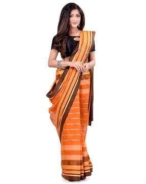 striped bengal tant pure handloom cotton saree