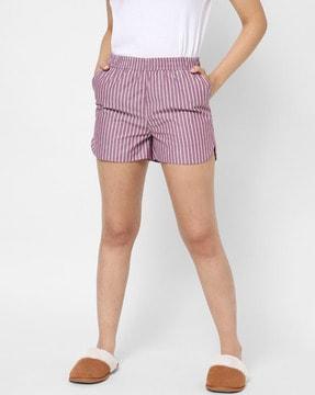striped bermuda shorts with insert pockets