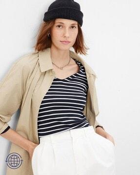 striped boat-neck t-shirt