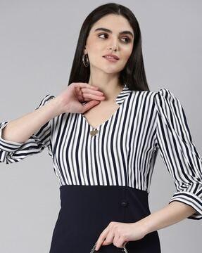 striped bodycon dress