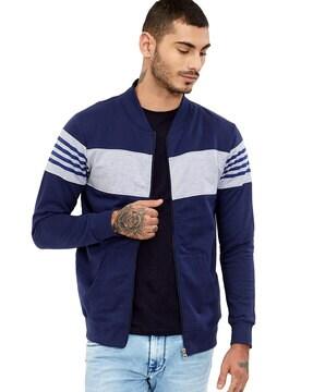 striped bomber jacket