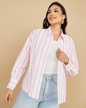 striped boxy fit shirt