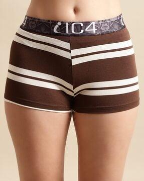 striped boyshorts with printed waistband