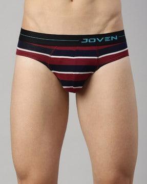 striped briefs with contrast border