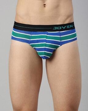 striped briefs with contrast waistband