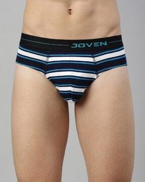 striped briefs with contrast waistband