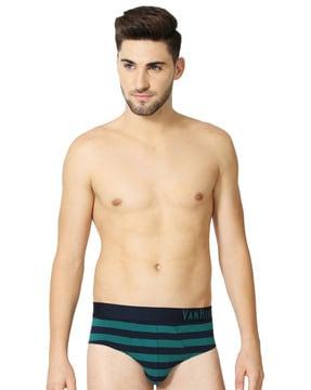 striped briefs with elasticated waist