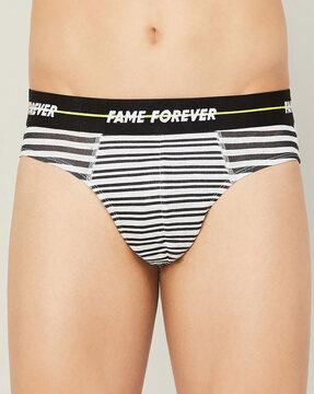 striped briefs with elasticated waist