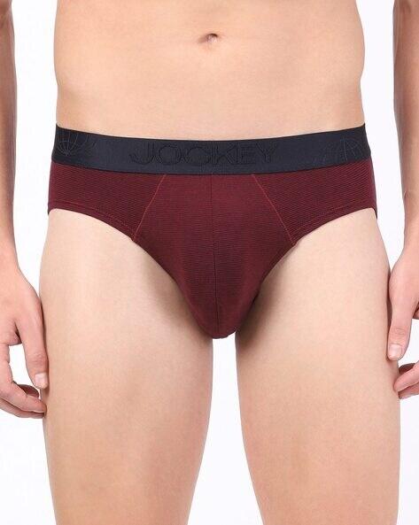 striped briefs with elasticated waist