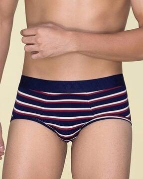 striped briefs with elasticated waist