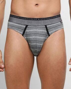 striped briefs with elasticated waistband