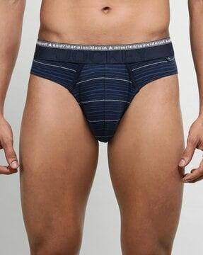 striped briefs with elasticated waistband