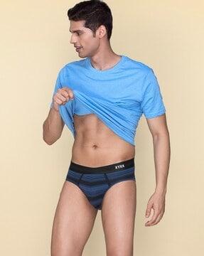 striped briefs with elasticated waistband