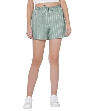 striped city shorts with drawstring