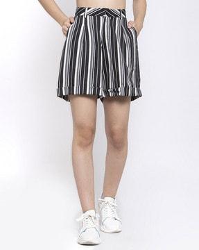 striped city shorts with insert pockets