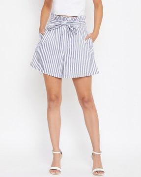 striped city shorts with insert pockets