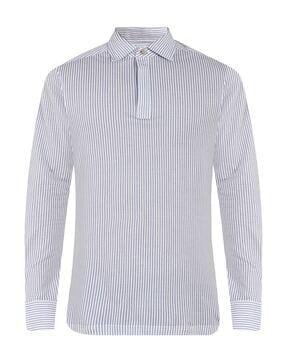 striped classic collared shirt