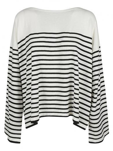 striped cotton blend pullover