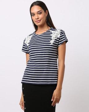 striped cotton crew-neck t-shirt