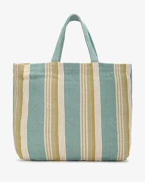 striped cotton handbag