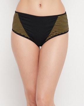 striped cotton hipster panties