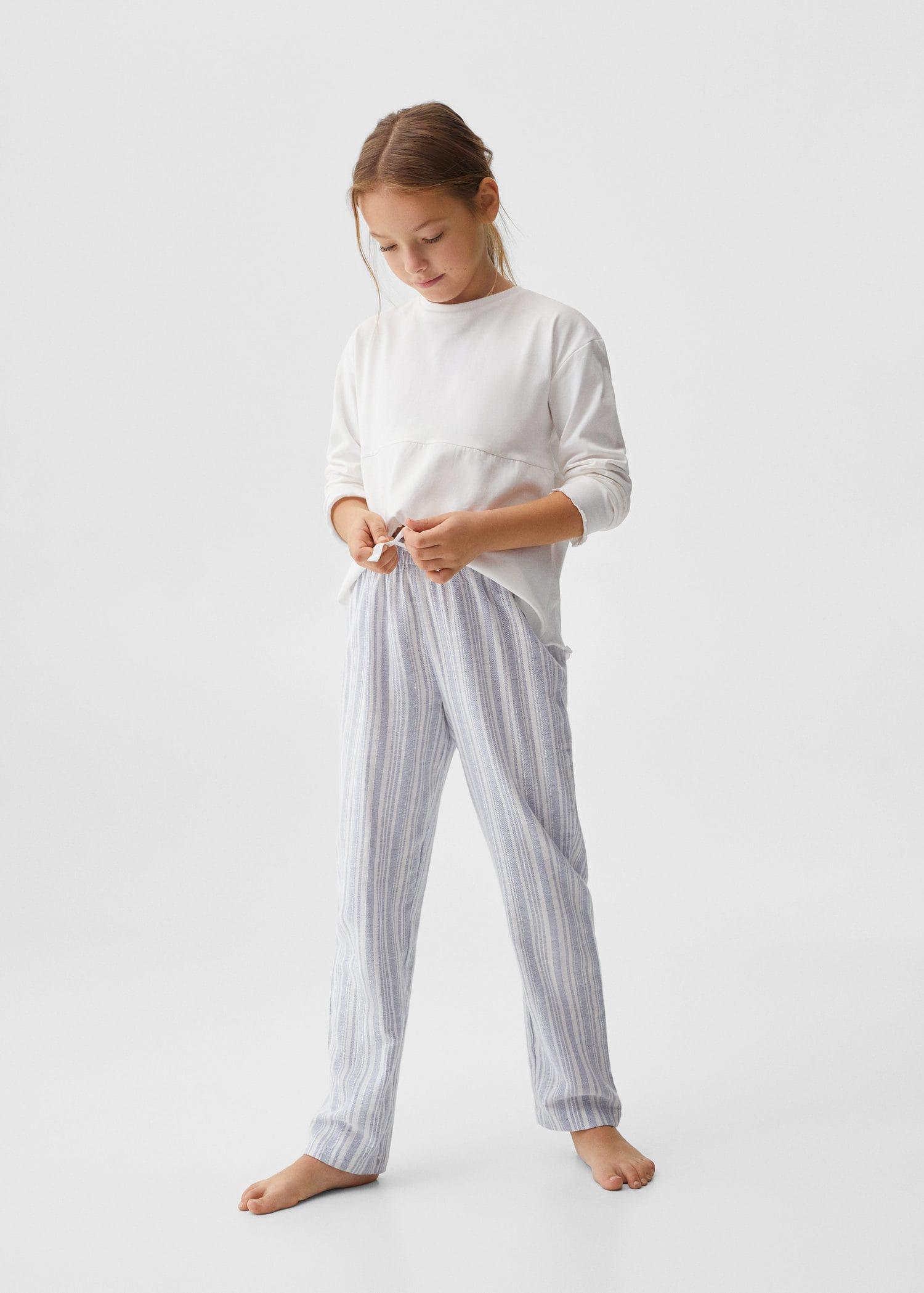 striped cotton long pyjama
