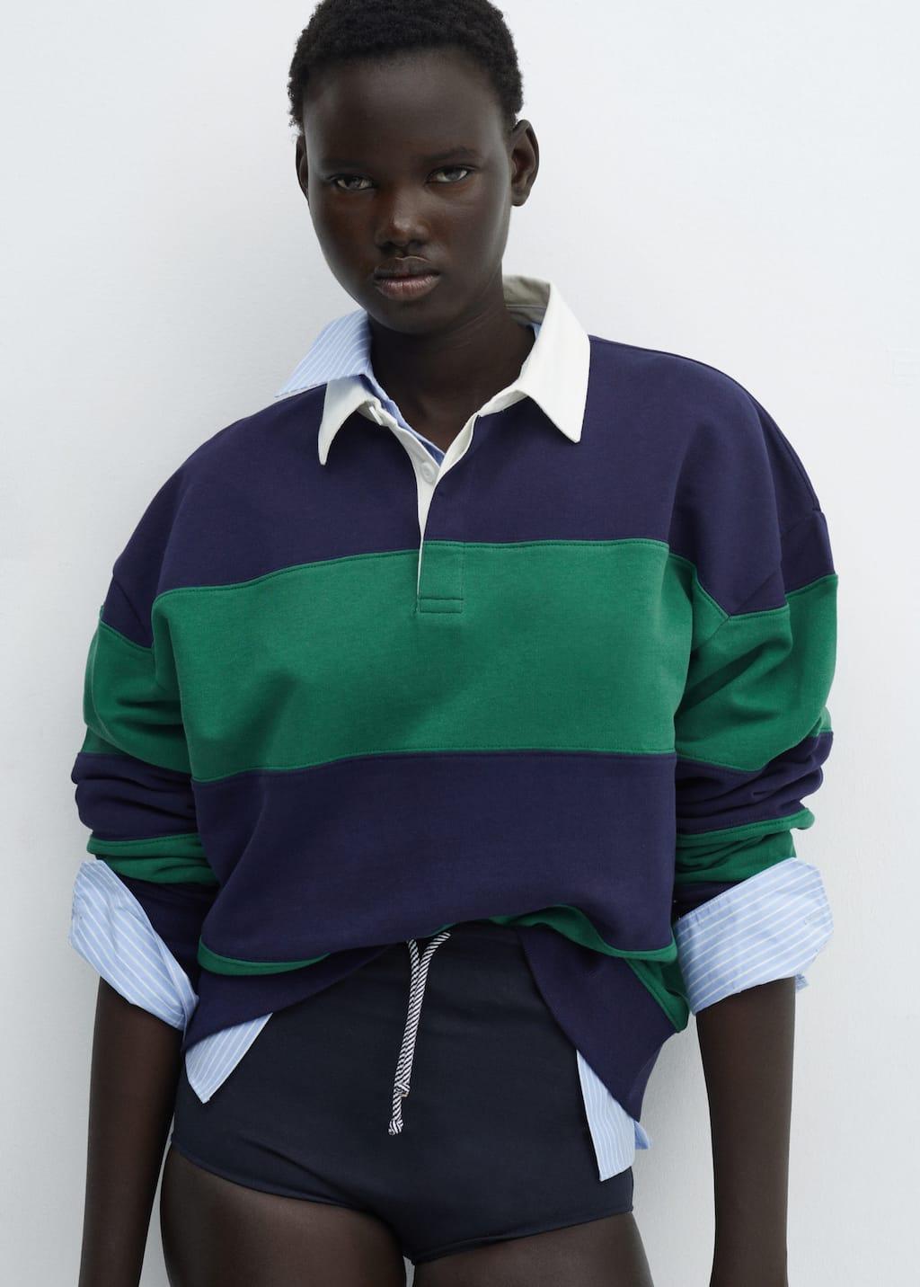 striped cotton polo shirt