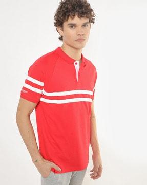 striped cotton polo t-shirt