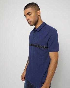 striped cotton polo t-shirt