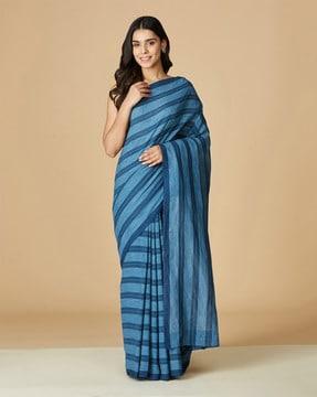 striped cotton saree